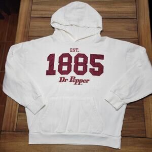Dr. Pepper White Unisex Oversized Hoodie "Est. 1885" - Size Medium